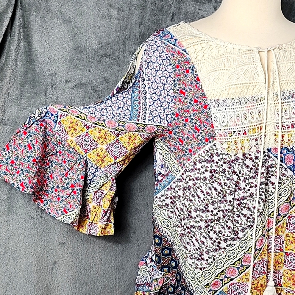 Kori America Floral Patchwork Bohemian Dress Size S - Picture 4 of 8